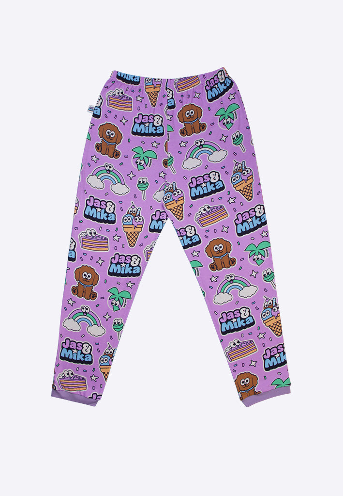 Jas & Mika "Dreams" Pyjamas Sæt - Lilla (2 Dele, Trøje og Bukser)