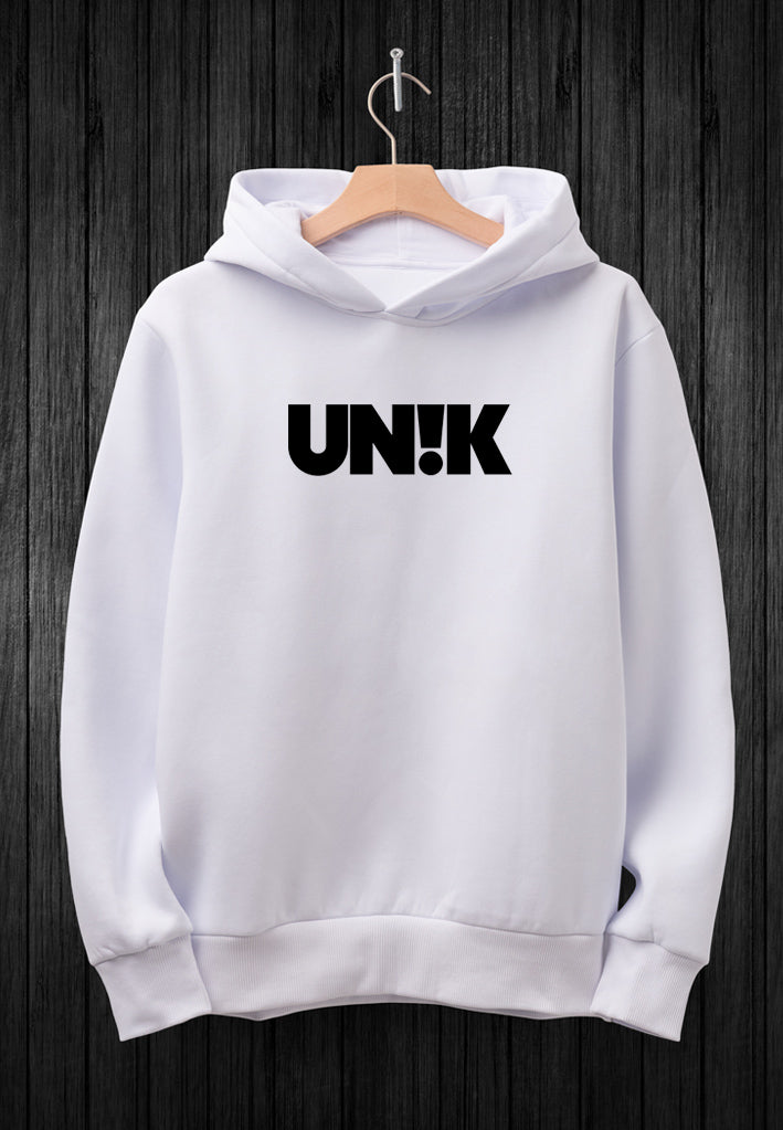 UN!K Hoodie - Hvid m. sort print