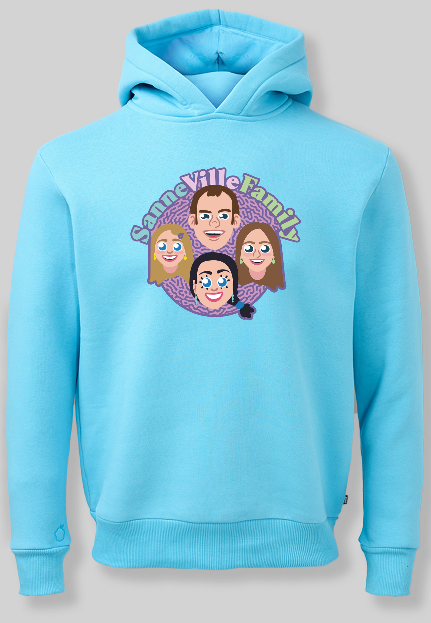 SanneVilleFamily - Emoji - Lyseblå hoodie